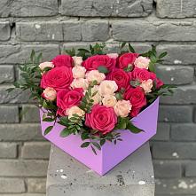 Цветочная композиция из Розы в коробке в Родниках Краснодарского края