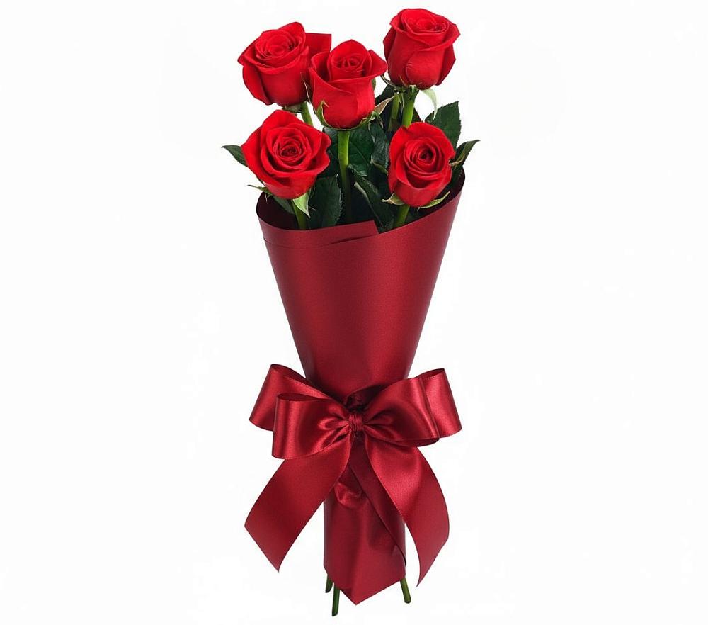 Букет 5 Красных роз Эдлесс Лав в Родниках Краснодарского края