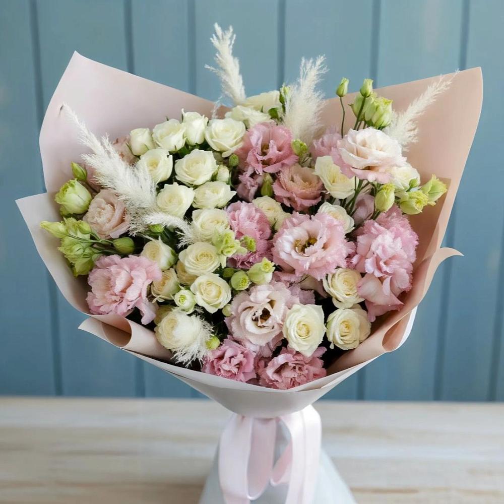 Букет цветов из: Альстромерии и Розы в Родниках Краснодарского края