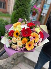 Букет цветов из:  Герберы, Ромашки, Хризантемы, Розы и Подсолнухи #REPLACE_PRED# Родниках Краснодарского края
