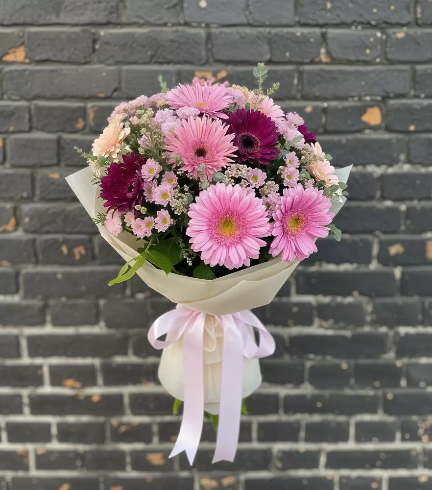 Букет цветов из: Герберы и Хризантемы в Родниках Краснодарского края