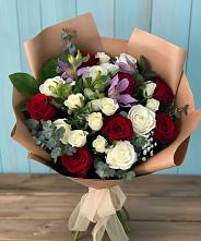 Букет цветов из:  Розы и Альстромерии в Родниках Краснодарского края