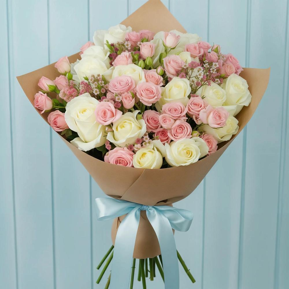 Букет цветов из: Розы в Родниках Краснодарского края