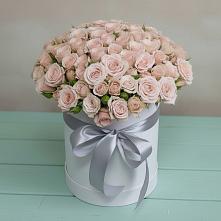 Цветочная композиция из Розы в шляпной коробке в Родниках Краснодарского края