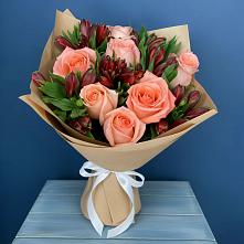 Букет цветов из:  Розы и Альстромерии в Родниках Краснодарского края