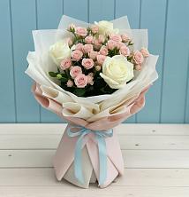 Букет цветов из:  Розы в Родниках Краснодарского края