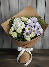 Букет цветов из:  Хризантемы и Розы в Родниках Краснодарского края