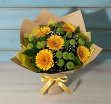 Букет цветов из:  Герберы и Хризантемы в Родниках Краснодарского края