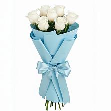 Букет 7 белых роз Проуд в Родниках Краснодарского края