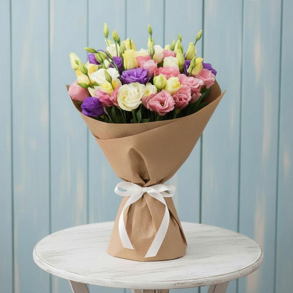 Букет цветов из: Лизиантусы в Родниках Краснодарского края