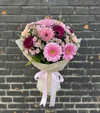 Букет цветов из:  Герберы и Хризантемы в Родниках Краснодарского края