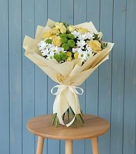 Букет цветов из:  Хризантемы и Розы в Родниках Краснодарского края