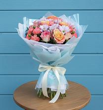 Букет цветов из:  Хризантемы и Розы в Родниках Краснодарского края