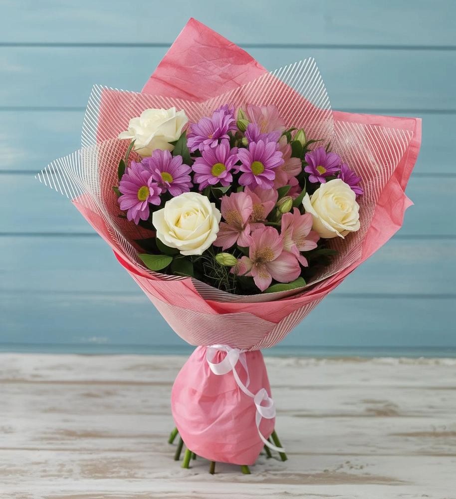 Букет цветов из: Герберы в Родниках Краснодарского края