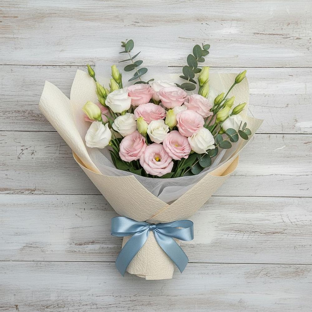 Букет цветов из: Лизиантусы в Родниках Краснодарского края